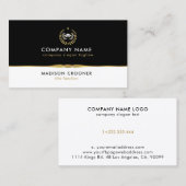 Professioneel Elegant Zwart Wit Goud Custom Logo Visitekaartje (Voorkant / Achterkant)