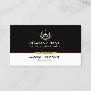 Professioneel Elegant Zwart Wit Goud Custom Logo Visitekaartje