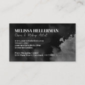 Professioneel Elegant Zwart Zilver Monogram Visitekaartje (Achterkant)