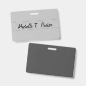 Professioneel elegante gewone minimalistische kall badge (Voor- en achterkant)