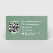 Professioneel Elegante Groene Monogram QR-code Visitekaartje