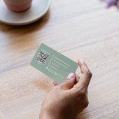 Professioneel Elegante Groene Monogram QR-code Visitekaartje