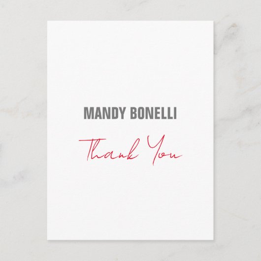 Professioneel elegante moderne minimalistische dan briefkaart (Voorkant)