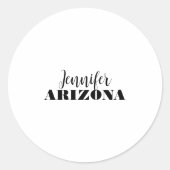 Professioneel elegante moderne minimalistische eff ronde sticker (Voorkant)