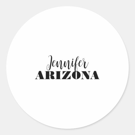 Professioneel elegante moderne minimalistische eff ronde sticker (Voorkant)