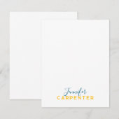 Professioneel elegante moderne minimalistische gew notitiekaartje (Voorkant / Achterkant)