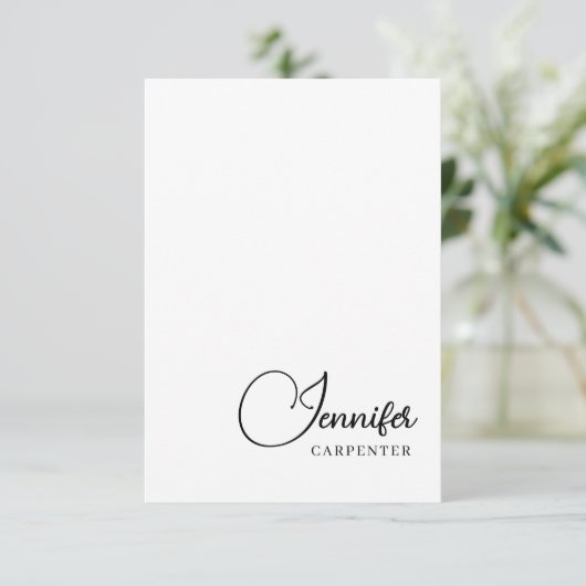 Professioneel elegante moderne minimalistische naa bedankkaart (Staand voorkant)