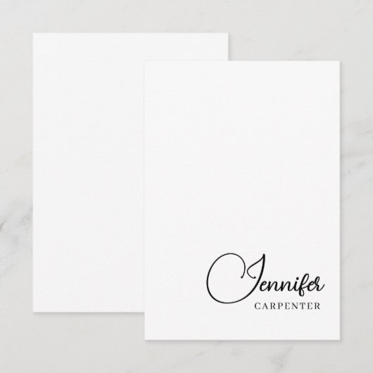 Professioneel elegante moderne minimalistische naa bedankkaart (Voorkant / Achterkant)