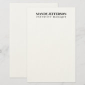 Professioneel elegante moderne minimalistische naa briefpapier (Voorkant / Achterkant)