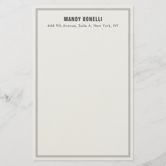 Professioneel elegante moderne minimalistische naa briefpapier (Voorkant)