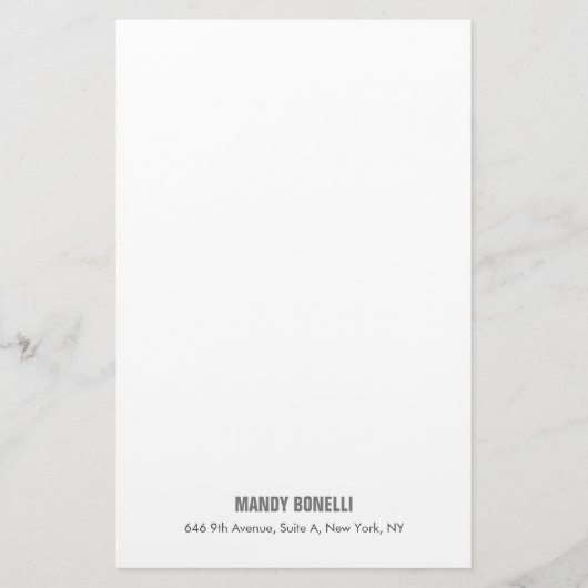 Professioneel elegante moderne minimalistische naa briefpapier (Voorkant)