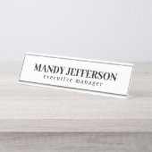 Professioneel elegante moderne minimalistische naa bureau naambordje (Voorkant)