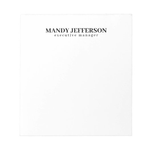 Professioneel elegante moderne minimalistische naa notitieblok (Voorkant)