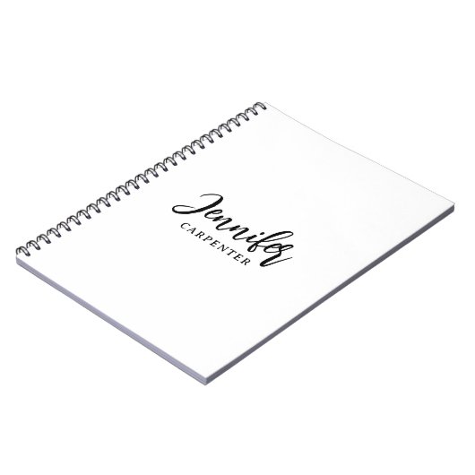 Professioneel elegante moderne minimalistische naa notitieboek (Linkerzijde)