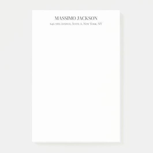 Professioneel elegante moderne minimalistische naa post-it® notes (Voorkant)