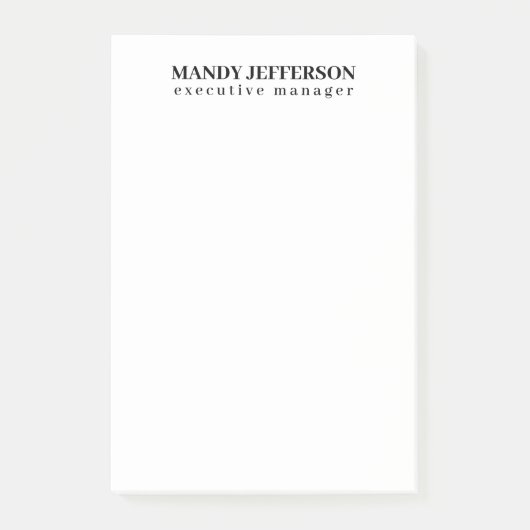 Professioneel elegante moderne minimalistische naa post-it® notes (Voorkant)