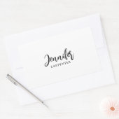 Professioneel elegante moderne minimalistische naa rechthoekige sticker (Envelop)