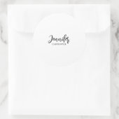 Professioneel elegante moderne minimalistische naa ronde sticker (Tas)