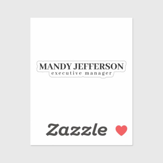 Professioneel elegante moderne minimalistische naa sticker (Vel)