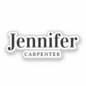 Professioneel elegante moderne minimalistische naa sticker (Voorkant)