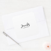 Professioneel elegante moderne minimalistische naa vierkante sticker (Envelop)