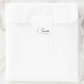 Professioneel elegante moderne minimalistische naa vierkante sticker (Tas)