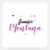 Professioneel elegante moderne minimalistische naa vierkante sticker (Voorkant)