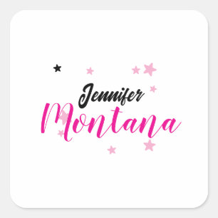 Professioneel elegante moderne minimalistische naa vierkante sticker