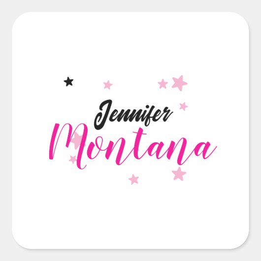 Professioneel elegante moderne minimalistische naa vierkante sticker (Voorkant)