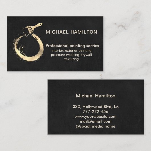 Professioneel elegante moderne verfservicesbus visitekaartje (Voorkant / Achterkant)