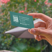 Professioneel Elegante Teal Monogram QR Code Visitekaartje