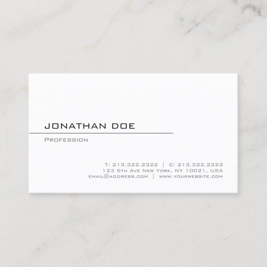 Professioneel Elegante Template Modern Sober Visitekaartje (Voorkant)