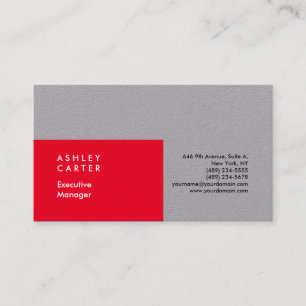 Professioneel elegante vlakte minimalistische rood visitekaartje