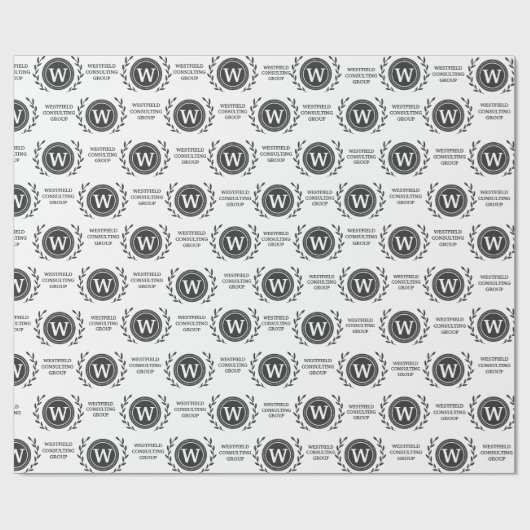 Professioneel Elegante Zakelijke Monogram Cadeaupa Cadeaupapier (Vlak)