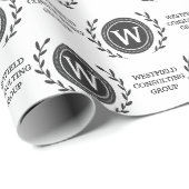 Professioneel Elegante Zakelijke Monogram Cadeaupa Cadeaupapier (Rol Hoek)