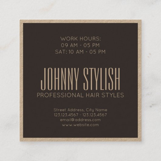 Professioneel elegantie modern stijlvol minimalism vierkante visitekaartje (Achterkant)