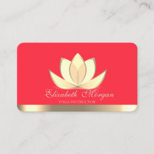 Professioneel Elege Gouden Lotus,Yoga Rood Visitekaartje