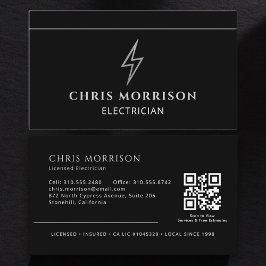 Professioneel elektricien QR-code Visitekaartje