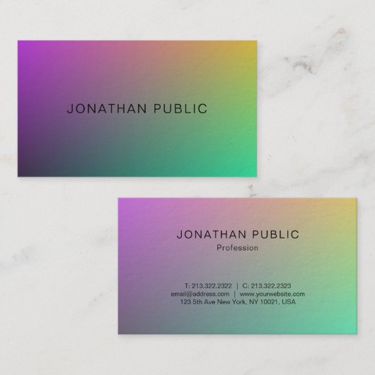 Professioneel Elite Design Elegant Plain Luxury Visitekaartje (Voorkant / Achterkant)