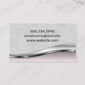 Professioneel Elke Elegante Witte Leren Roze Metal Visitekaartje (Achterkant)