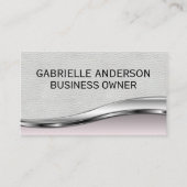 Professioneel Elke Elegante Witte Leren Roze Metal Visitekaartje (Voorkant)