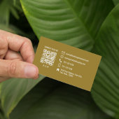 Professioneel Ellegant Bruin Monogram QR Code Visitekaartje