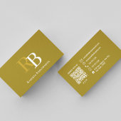 Professioneel Ellegant Bruin Monogram QR Code Visitekaartje