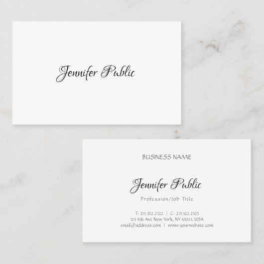 Professioneel Ellegant Sjabloon Modern Eenvoudig D Visitekaartje (Voorkant / Achterkant)