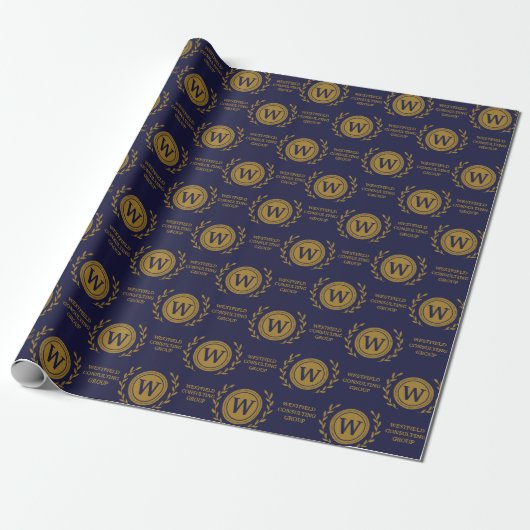 Professioneel Ellegant Zakelijk Monogram Cadeaupap Cadeaupapier (Uitgerold)