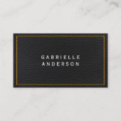 Professioneel Ellegant Zwart Leer | Geel Binnenwer Visitekaartje (Voorkant)