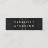 Professioneel Ellegant Zwart Leer met Opvallende T Mini Visitekaartje (Voorkant)