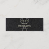 Professioneel Ellegant Zwart Leer met Opvallende T Mini Visitekaartje (Achterkant)