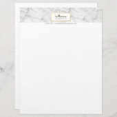 PROFESSIONEEL EMBLEEM modern marmer zwart faux gou Briefhoofd Ontwerp (Voorkant / Achterkant)