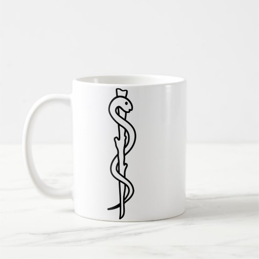 Professioneel embleem van de stok van Asclepius Ge Koffiemok (Links)